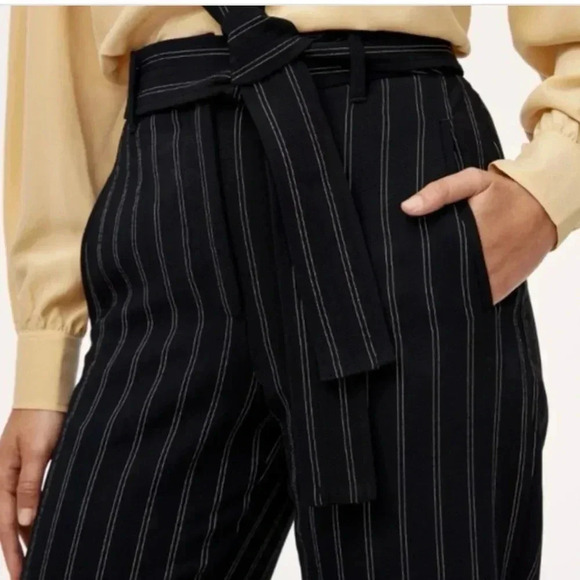Aritzia Wilfred Jallade Stripe cropped 90s preppy trouser Pants black and white - Picture 12 of 12
